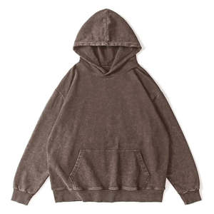 Sudadera con Capucha de Alta Calidad, Lavado Ácido Personalizado, 100% Algodón, Hombros Caídos, Estilo Urbano para Hombre - Product Image 3