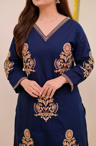 Product Details <b>Kurta</b> Fabric Roman <b>Silk</b> Cotton Full Inner Pant Fabric Roman <b>Silk</b> Dupatta Fabric Roman <b>Silk</b> Work Embroidered - Product Image 3