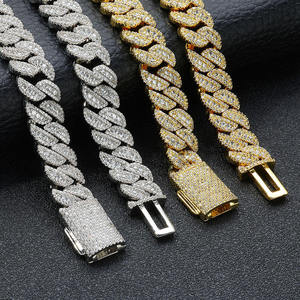 Premium Gold Plated Double Row Crystal Link Bracelet Bold Luxury Wrist Accessory Fashion Statement Gift for <b>Men</b> Women - Product Image 3