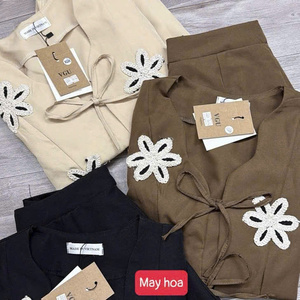 Conjunto de Ropa de Dos Piezas para Mujer, Verano, Casual, Algodón Ecológico, Corte Ajustado, Cómodo, Lavable, Empaque Personalizado, Vietnam - Product Image 2