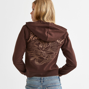 Sweat-shirt à capuche 100% coton, nouvelle conception OEM, uni, broderie personnalisée du logo. - Product Image 5