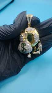 Colgante de Moissanita con Diseño de Globo y Bolsa de Dinero, Plata 925, Formas de Dibujos Animados Únicas, Bañado en Oro para Joyería Fina, Colgantes y Dijes - Product Image 2