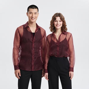 Chemise transparente sexy pour femme, hauts légers et transparents en maille, chemises boutonnées transparentes pour homme et femme - Product Image 1