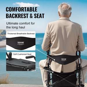 2-in-1 Lightweight Aluminum Mobility <b>Walker</b> <b>Rollator</b> Seniors' Folding Transport Chair Adjustable Handle 300LBS All Terrain - Product Image 6