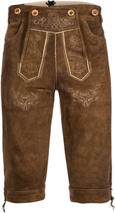 Auténtico cuero Lederhosen largo negro bávaro hombres Oktoberfest Lederhosen - Product Image 6