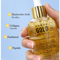 Sérum Ampoule Hydratant Visage Coréen Premium 99,9% Or 24K Acide Hyaluronique Collagène Panthénol Peptide Booster Cutané 3 Ans