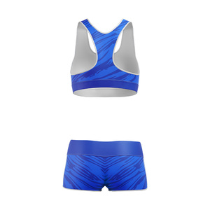 Conjunto de Top Deportivo con Escote Redondo y Pantalones Cortos de Cintura Alta, Personalizado, de Alta Calidad, con Logotipo Impreso por Sublimación en la Parte Delantera, Tallas Grandes, Ropa de Yoga para Mujer - Product Image 2