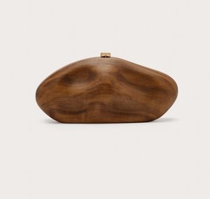 Sculpted <b>Rustic</b> <b>Wooden</b> Evening Clutch With Polish Finished For Wedding Festive Wear Party Boho Luxe Fashion Statement Purse &Bag - Product Image 1