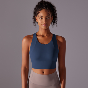 Débardeur court sans couture pour femme, couleur unie, col rond, respirant, en Spandex et Polyester, idéal pour le yoga, coupe classique - Product Image 6