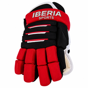 Gants de hockey sur glace IBERIA Premium rouge noir blanc |   Gants de joueur de hockey |   Vente en gros OEM personnalisée - Product Image 2