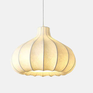 Lámpara Colgante de Tela Estilo Japandi, Lámpara de Techo Nórdica Wabi-Sabi de Seda, Color Crema, con Forma de Burbuja, para Comedor - Product Image 1
