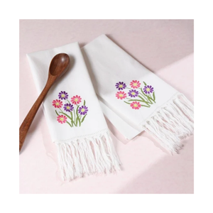 Paño de Cocina Bordado con Diseño Floral, de Algodón, 40x60cm, 180GSM, 200TC, Tipo Waffle, BSCI SA8000, MOQ Bajo, Marca Privada, India, B2B - Product Image 1