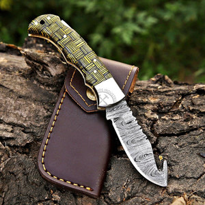 Couteau de poche pliant à verrouillage arrière en acier Damas, fait main, personnalisé, édition limitée, multifonctionnel, couteau de survie - Product Image 4