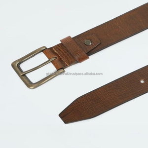 Cinturón de cuero genuino personalizado al por mayor proveedor de fabricación de cinturones de cuero de la India directamente para hombres y mujeres cinturón informal de negocios - Product Image 6