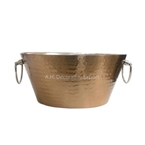 Seau à glace vintage en métal en forme de bateau, fait main, pour fêtes, refroidisseur à champagne, accessoires de bar de luxe, seau à vin - Product Image 4