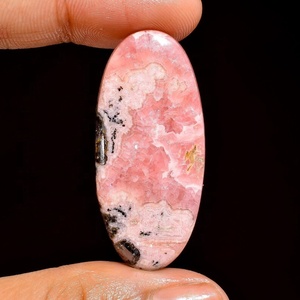 Venta al por mayor INDIA GEMS Rodocrosita natural Cabujón de piedras preciosas sueltas Formas lisas mixtas (fantasía de pera ovalada) Rosa Tercero - Product Image 1