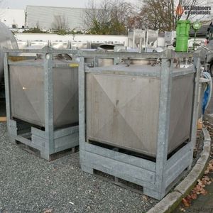 1050L Stainless Steel IBC Container (V4A) | Industrial Bulk Storage Tank with PLC Motor & <b>Engine</b> <b>Model</b> 9380 - Product Image 1