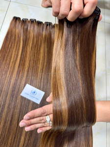 Extensions de cheveux humains vierges vietnamiens de qualité supérieure, couleur piano, lisses, en trame, pour femmes, vente en gros - Product Image 3