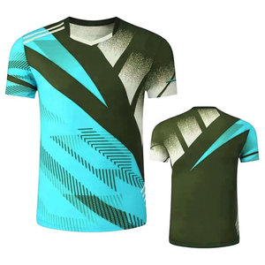 เสื้อแบดมินตันแบบใหม่ ระบายอากาศได้ดี ขนาดปกติ แห้งเร็ว ป้องกันรังสียูวี เสื้อเทนนิสทรงโอเวอร์ไซส์ เสื้อยืดออกกำลังกายชาย แขนสั้น ด้านหน้า - Product Image 5