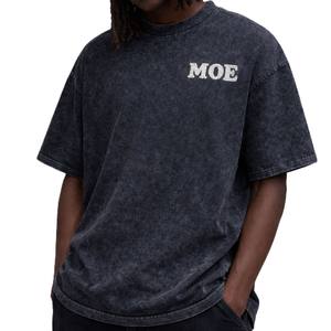 เสื้อยืดผู้ชายผ้าคอตตอนฟอกกรด ทรงหลวม สตรีทแวร์ รับผลิตแบรนด์ส่วนตัว OEM โรงงานผลิตจำนวนมาก - Product Image 1