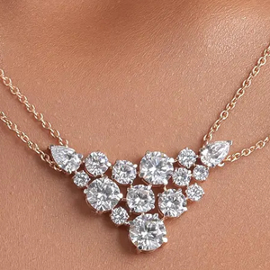 <b>Rose</b> <b>Gold</b> Plated Diamond <b>Pendant</b> <b>Necklace</b> Round Brilliant Cut Women's Classic Wedding Jewelry - Product Image 3