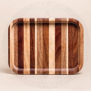 Natural Wood Traditional <b>Gold</b>-Plated <b>Serving</b> <b>Tray</b> for Stylish Home Dining Coffee Table Kitchen Use-Ramadan & Wedding Occasions - Product Image 4