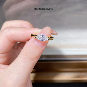 Platinum Plated 925 Sterling <b>Silver</b> Marquise Cut High Carbon Diamond Classic Prong Set <b>Solitaire</b> Wedding Engagement <b>Ring</b> - Product Image 3