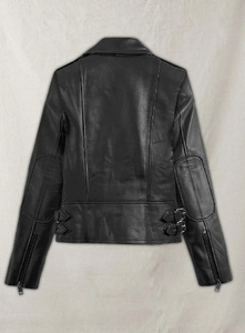 Chaqueta de Motociclista de Cuero Genuino para Mujer, Inspirada en Celebridades, Chaqueta de Moda para Motociclistas - Product Image 4