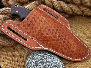 Couteau de chasse artisanal sur mesure, lame en acier Damas de haute qualité, manche en bois naturel, couteau de survie pour le camping - Product Image 6