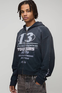 เสื้อฮู้ดซิปแบบเรียบ ไม่มีลาย พิมพ์โลโก้ด้วยระบบดิจิทัล ผ้าย้อมสีพื้น น้ำหนัก 370gsm/430gsm ทรงโอเวอร์ไซส์ สำหรับผู้ชาย เหมาะสำหรับฤดูหนาว - Product Image 6