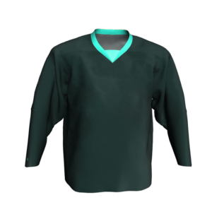 Maillot de hockey sur glace pour homme, col en V, manches longues, bleu foncé, polyester respirant, coupe classique, couleur unie, toutes saisons - Product Image 2