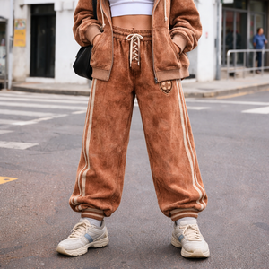 Survêtement unisexe d'hiver en molleton français, inspiré de la génération Z, personnalisé, avec sweat à capuche, sweat-shirt et t-shirt, style streetwear. - Product Image 2