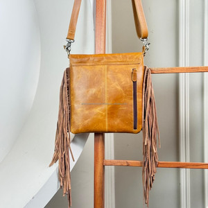 New Personalized Luxury Fringe Crossbody Hand Tooled Genuine Leather Fashion Genuine Cowhide Leather Shoulder <b>Handbag</b> for <b>Women</b> - Product Image 5