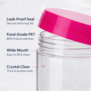 Personnalisation du logo, pots cosmétiques de 50 ml, 100 ml, 200 ml, 4 oz, 6 oz, 8 oz, 250 ml, contenants pour gommage corporel, pots en plastique pour animaux de compagnie avec couvercles roses - Product Image 4