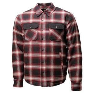 Chemise-veste en flanelle épaisse de qualité supérieure avec fermeture à boutons-pression, fermeture éclair intérieure, deux poches poitrine et détails de patchs aux coudes - Product Image 1
