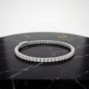 Bracelet Éternité Classique Plaqué Or et Argent avec Diamants de Laboratoire – Bijou de Luxe Élégant pour Femme, Idéal Anniversaire de Mariage - Product Image 2