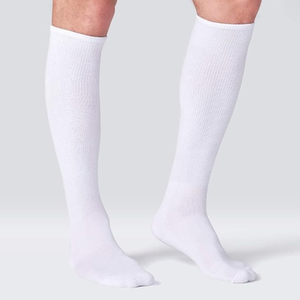 Chaussettes en coton mi-hautes, blanches unies, respirantes, pour le football, le baseball, le softball, les sports, unisexes, adultes, été, sports de plein air - Product Image 1