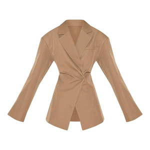 Blazer sur mesure pour femme, veste de créateur de haute qualité, manches longues, couleur unie, décontracté, professionnel, manteau doux pour le travail, printemps automne OEMODM - Product Image 3