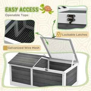 Casetta per Tartarughe in Legno Massello per Razze Medie e Piccole, Moderna Cuccia per Interni ed Esterni per Ricci, con Imballaggio in Scatola - Product Image 6