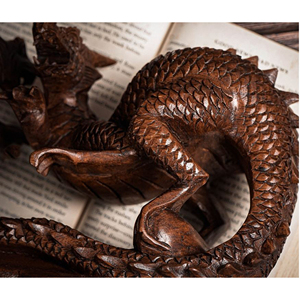 Decoración Tradicional China de Dragón de Madera, Escultura de Dragón al por Mayor, Adorno para el Hogar, Estatua de Dragón de Madera Hecha a Mano para Coleccionistas - Product Image 4