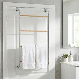 Black Friday SALE Wholesale Taiwan Household Storage Furniture Manufacturer Home Wood Grain Bathroom <b>Over</b> <b>Door</b> <b>Towel</b> <b>Rack</b> - Product Image 2