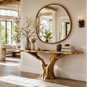 Viet Nam Supplier-Wood <b>Console</b> <b>Table</b> Modern Narrow Design Solid Wood Handmade Home Decor <b>for</b> Apartment and Hotel Use - Product Image 4