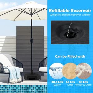Base per Ombrellone da Patio Riempibile da 17 Pollici, 88 Libbre, Resistente, con Maniglia, Supporto Durevole per Esterni - Product Image 3