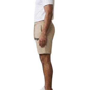 Shorts d'été décontractés pour hommes, couleur unie, tricotés, style streetwear, 100 % coton, taille élastique avec cordon de serrage, respirants, taille mi-haute, vente en gros sur mesure - Product Image 4