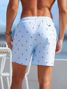 Shorts de plage d'été personnalisés grande taille pour hommes, short de surf et de bain respirant à séchage rapide, taille élastique, en coton/polyester - Product Image 3