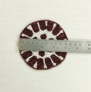 Handmade Beaded Flower Coaster Set Of 6 Reusable Bar Mats Classic <b>Drinkware</b> <b>Accessories</b> For Home Use - Product Image 6