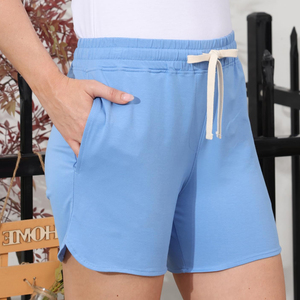 Mejor fabricante de ropa, pantalones cortos personalizados para mujer, pantalones cortos de cintura alta de tela suave para uso casual. - Product Image 4