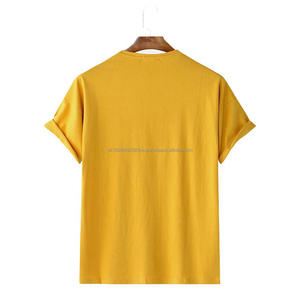 T-shirt décontracté en coton doux pour homme, avec manches retroussées, broderie technique - Product Image 2
