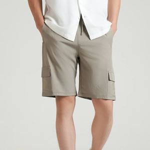 Pantalones Cortos Deportivos Personalizados para Hombre, de Poliéster/Algodón, Cintura Elástica Media, Cierre con Cordón, Bolsillos, Transpirables, de Secado Rápido, Tejido - Product Image 1