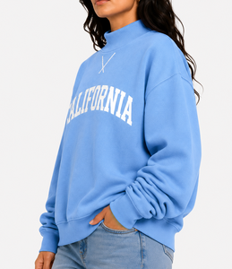 Sudadera Premium con Cuello Alto, Estilo Oversize, Apliques de Guingán y Bordado de Letras, Ropa Unisex de Invierno - Product Image 2